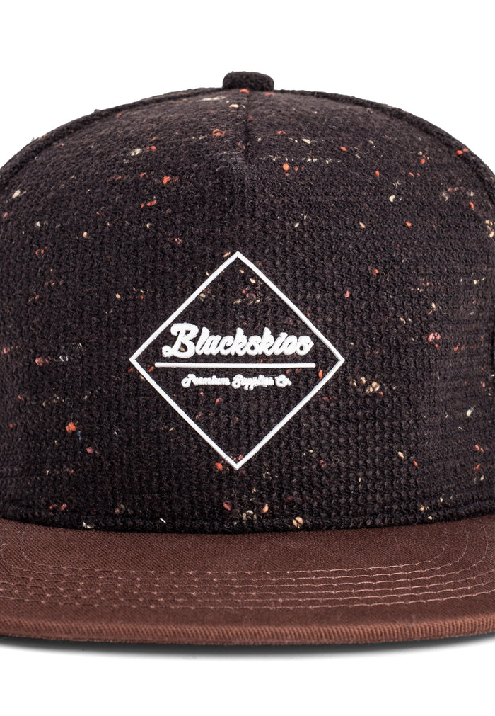Blackskies-Osiris-Snapback-Cap-Wool-Black-Brown-Front-Side