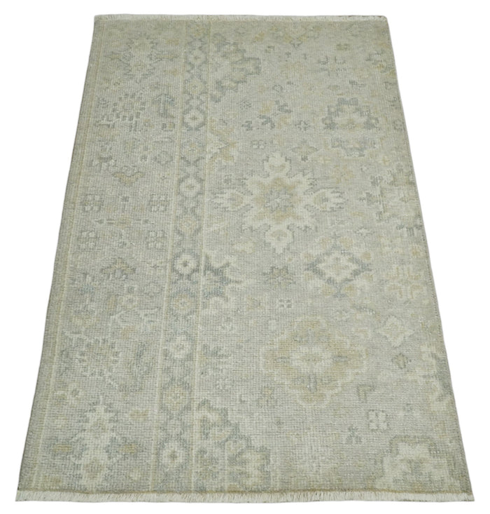 Antique Persian 2x3 Beige and Gray Hand Knotted Entryway Wool Area Rug | TRD3304823 - The Rug Decor