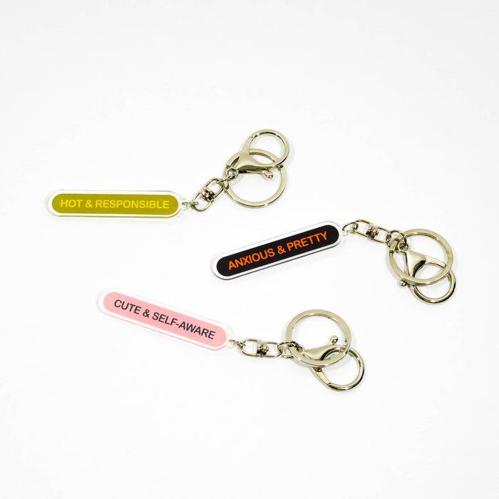 Anxious & pretty recycled acrylic keychain / bag charm