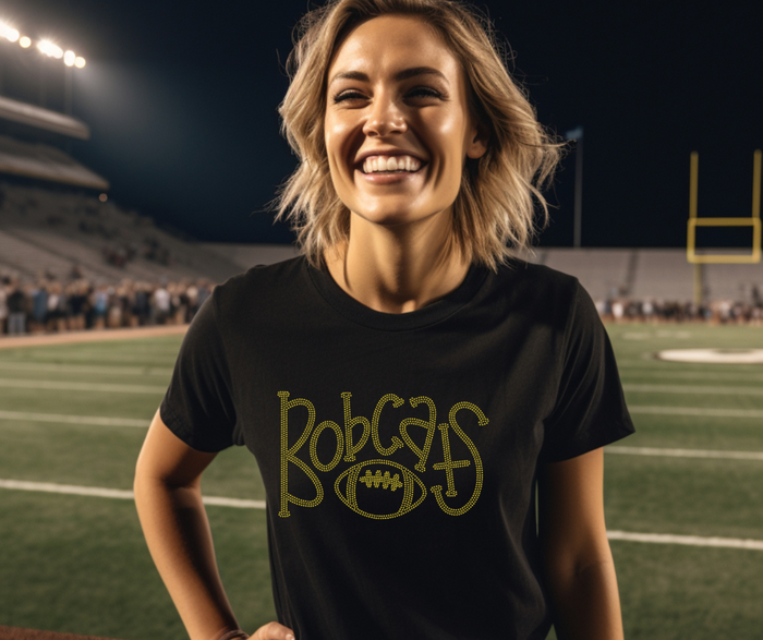 AnyTees Bobcats Football SPANGLE TRANSFER