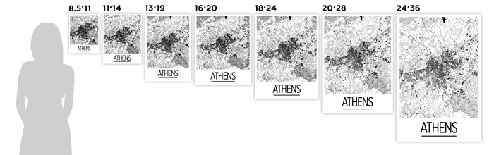 Athens Georgia Map Poster - Georgia Map Print - Art Deco Series