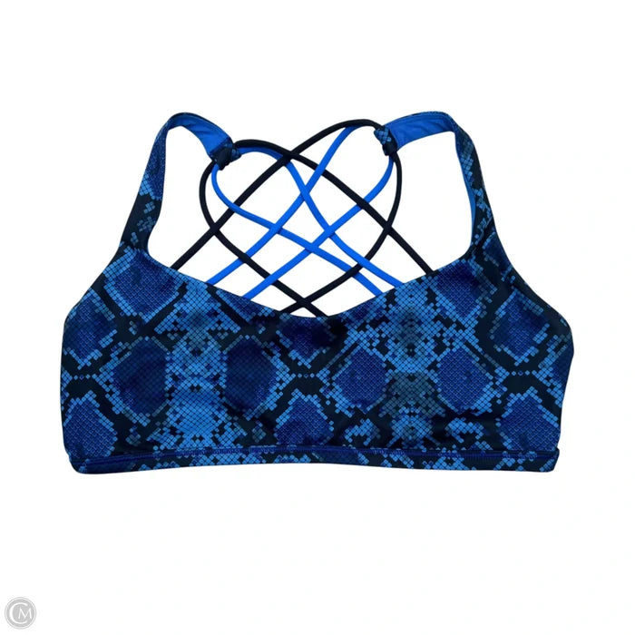 Athletic Bra By Lululemon In Black & Blue, Size: M