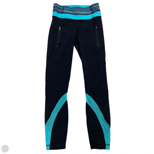 Athletic Capris By Lululemon In Black & Blue, Size: Xs