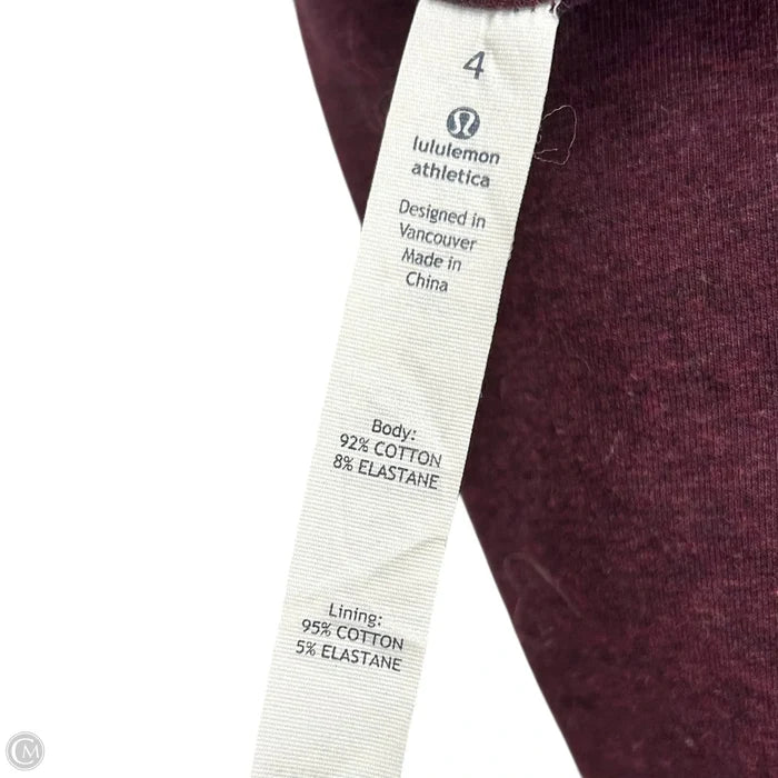 Athletic Jacket By Lululemon In Maroon, Size: S