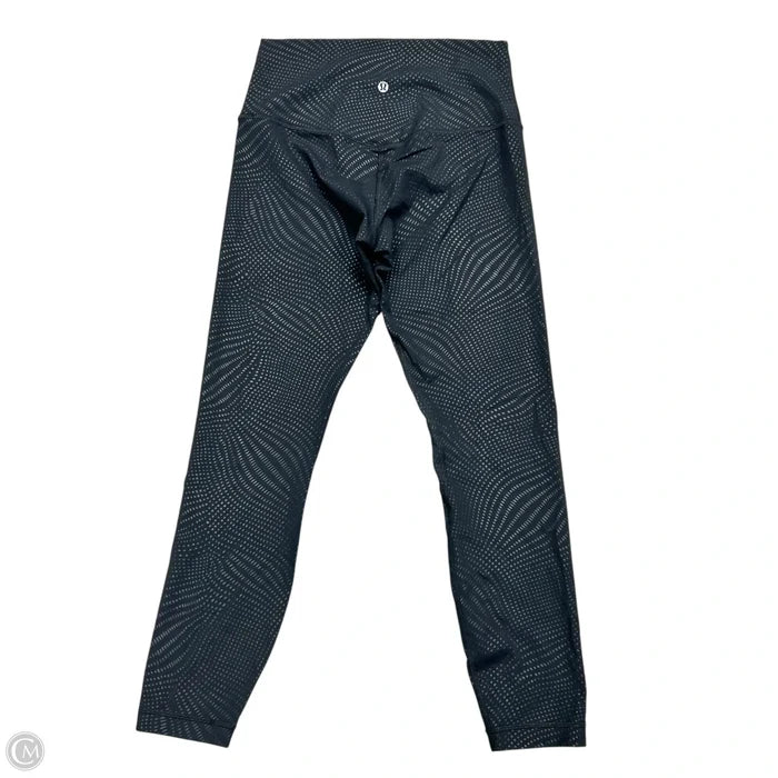 Athletic Leggings By Lululemon In Black & Grey, Size: M