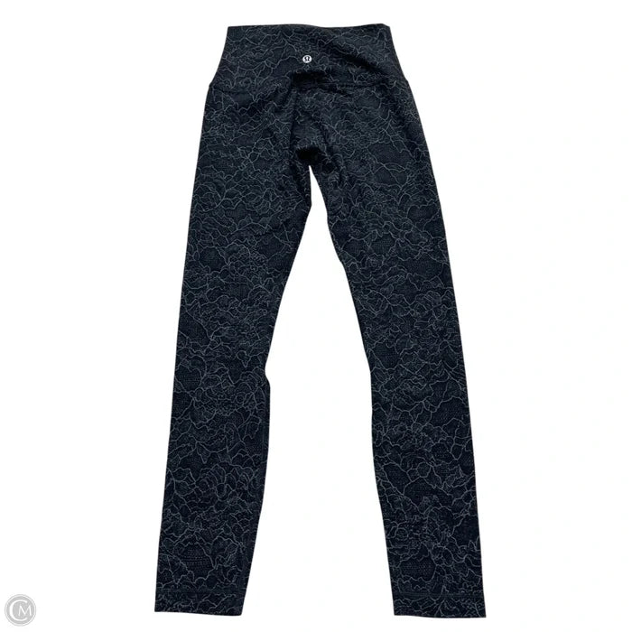 Athletic Leggings By Lululemon In Black & Grey, Size: Xs