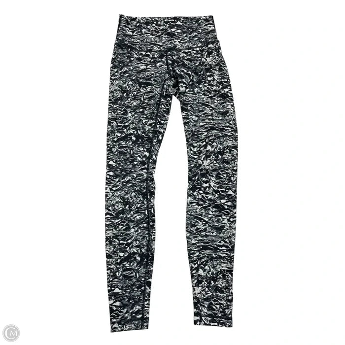 Athletic Leggings By Lululemon In Black & White, Size: S