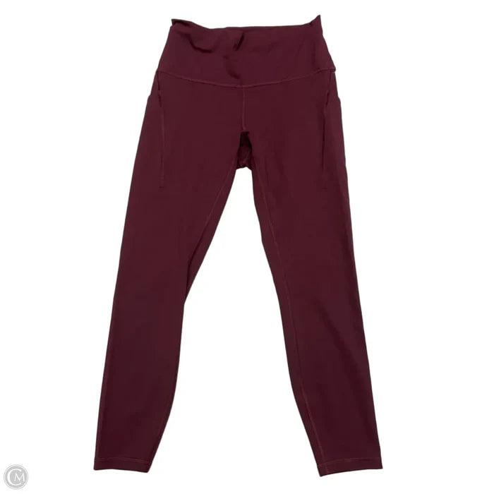 Athletic Leggings By Lululemon In Maroon, Size: M