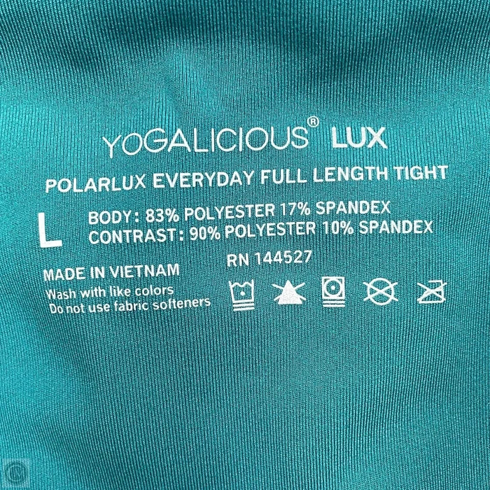 Athletic Leggings By Yogalicious In Teal, Size: L