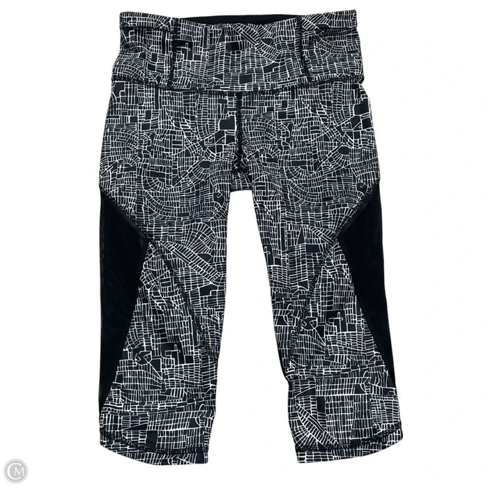Athletic Leggings Capris By Lululemon In Black & White, Size: M