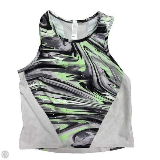 Athletic Tank Top By Lululemon In Green & Grey, Size: Xs