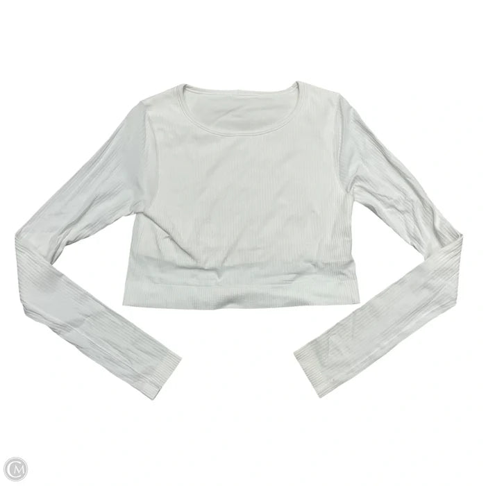 Athletic Top Long Sleeve Collar By Lululemon In White, Size: M