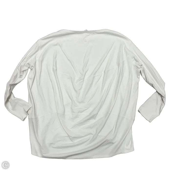 Athletic Top Long Sleeve Collar By Lululemon In White, Size: M