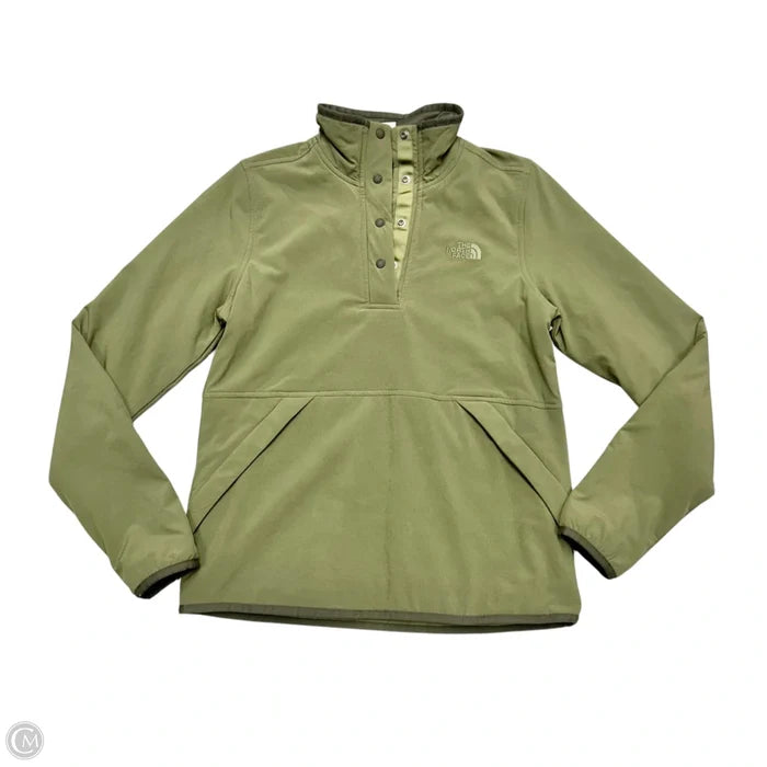Athletic Top Long Sleeve Collar By The North Face In Green, Size: Xs