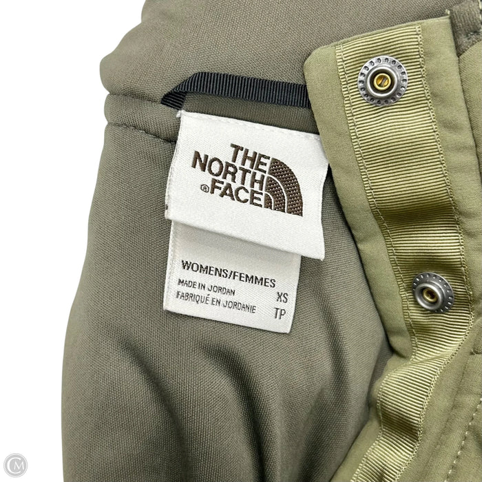 Athletic Top Long Sleeve Collar By The North Face In Green, Size: Xs