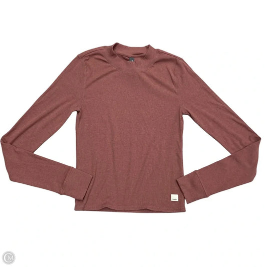 Athletic Top Long Sleeve Collar By Vuori In Mauve, Size: S