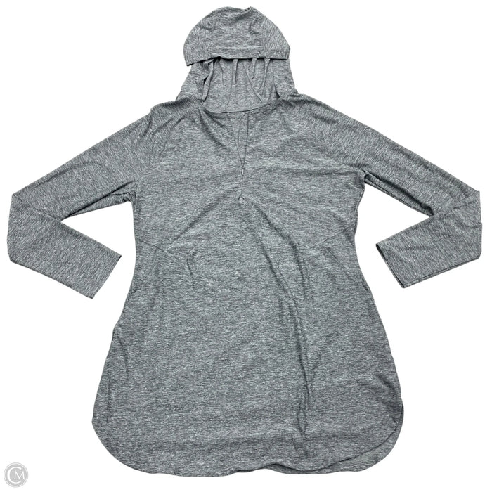 Athletic Top Long Sleeve Hoodie By Athleta In Grey, Size: L