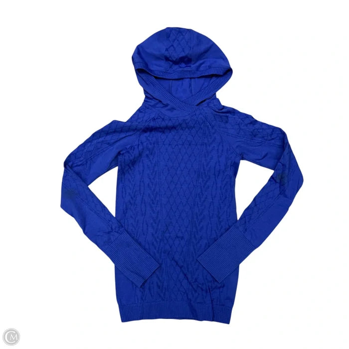 Athletic Top Long Sleeve Hoodie By Lululemon In Blue, Size: S
