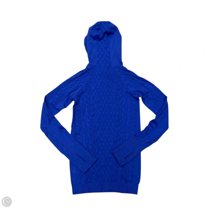 Athletic Top Long Sleeve Hoodie By Lululemon In Blue, Size: S