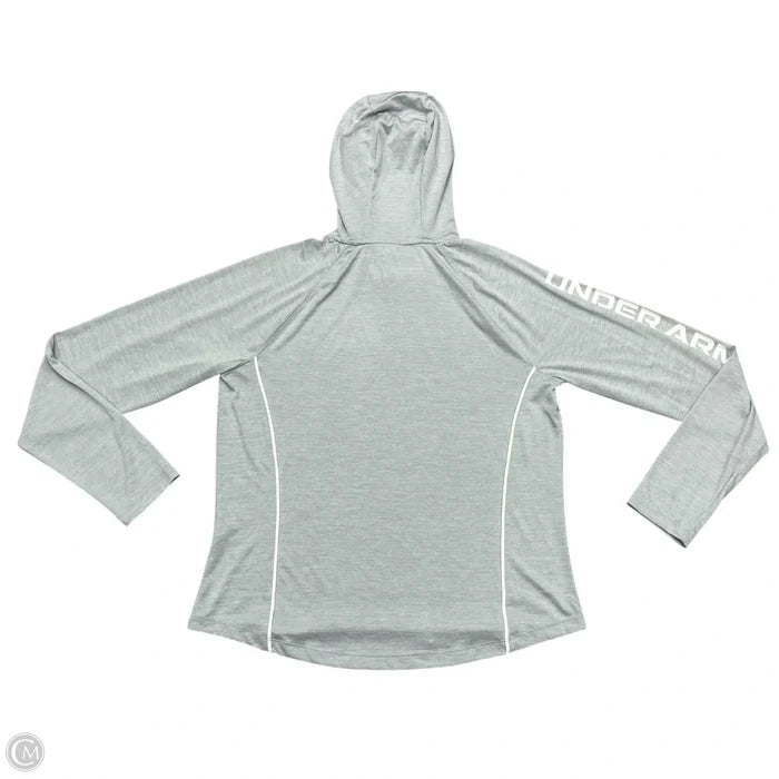 Athletic Top Long Sleeve Hoodie By Under Armour In Grey, Size: Xl