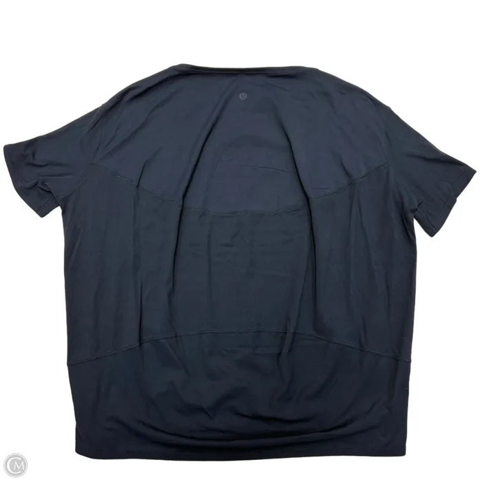 Athletic Top Short Sleeve By Lululemon In Navy, Size: S