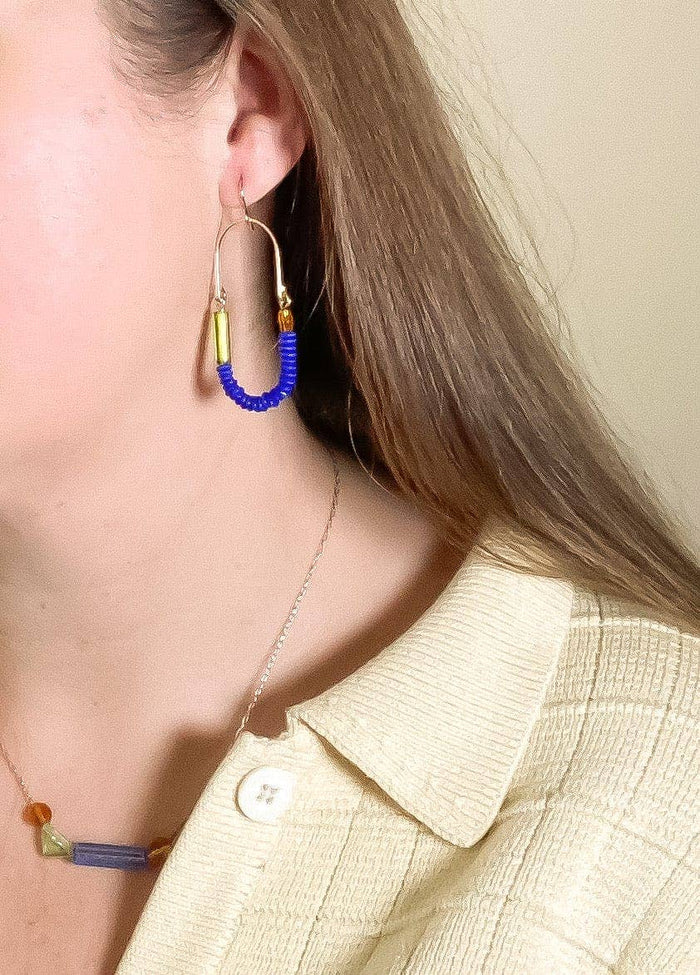 Balance Earrings- Topaz, Tortoise, Ruby, and Capri