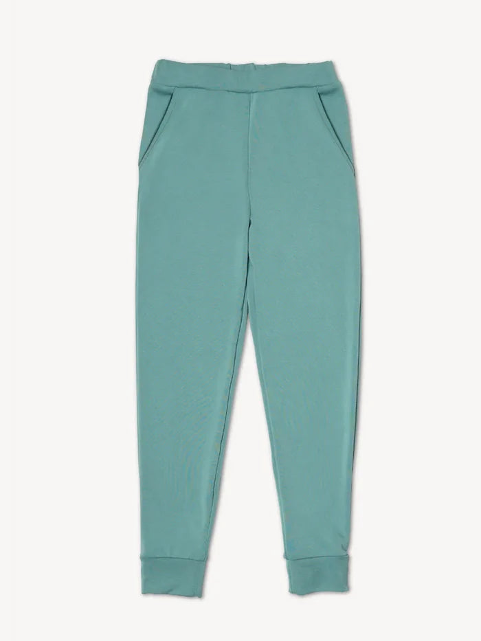 Bamboo Stretch Sweater Fleece Knit - Beryl Green - Deadstock - 350gsm