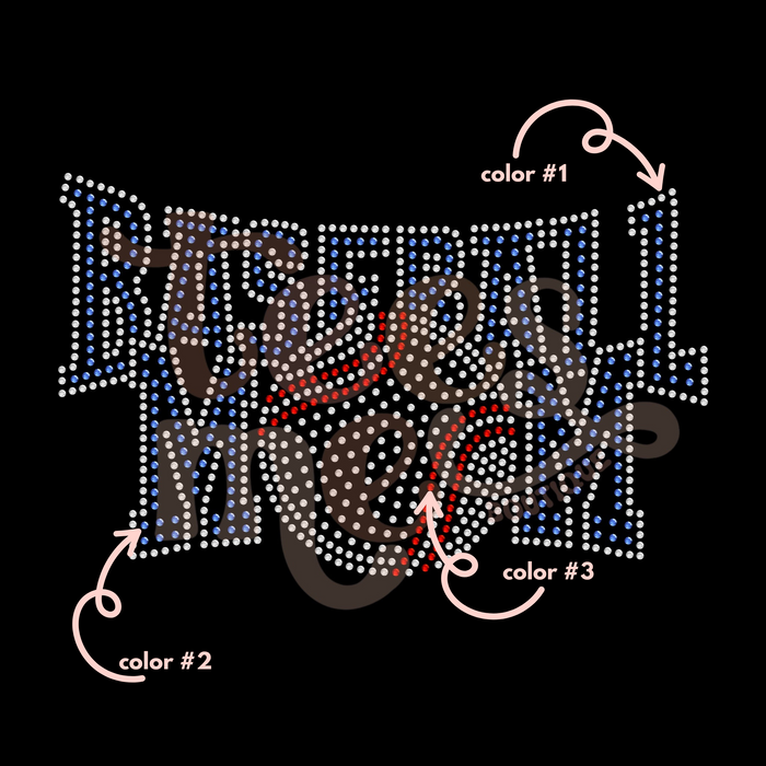Baseball Mom 3 Color SPANGLE TRANSFER