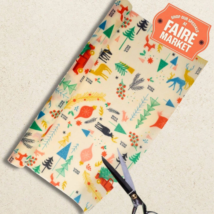 Bees Wrap Reusable Beeswax Food Wrap Roll -Winter Wonderland