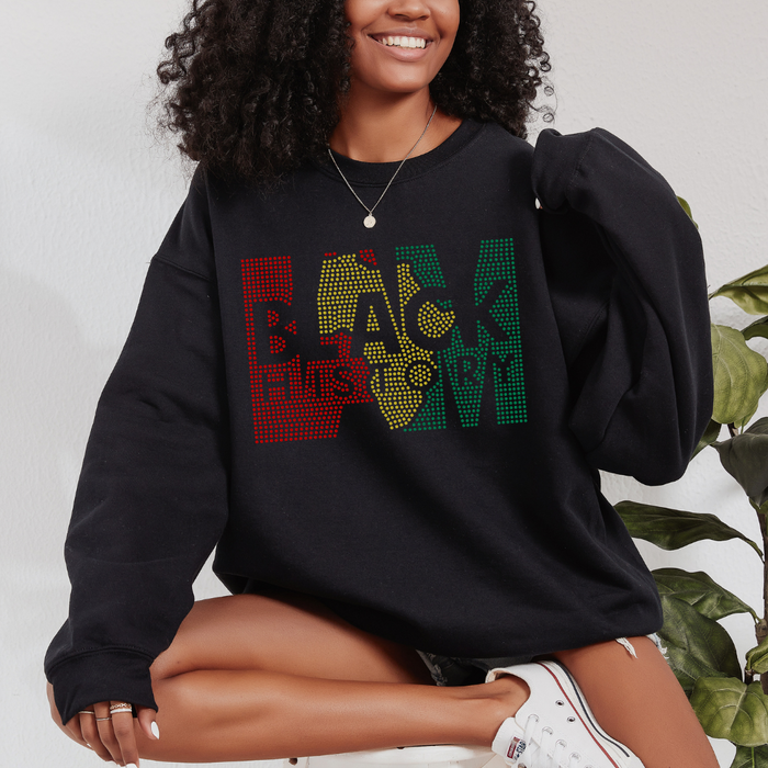 Black History Cutout RHINESTONE TRANSFER