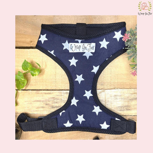 black reversible dog harness