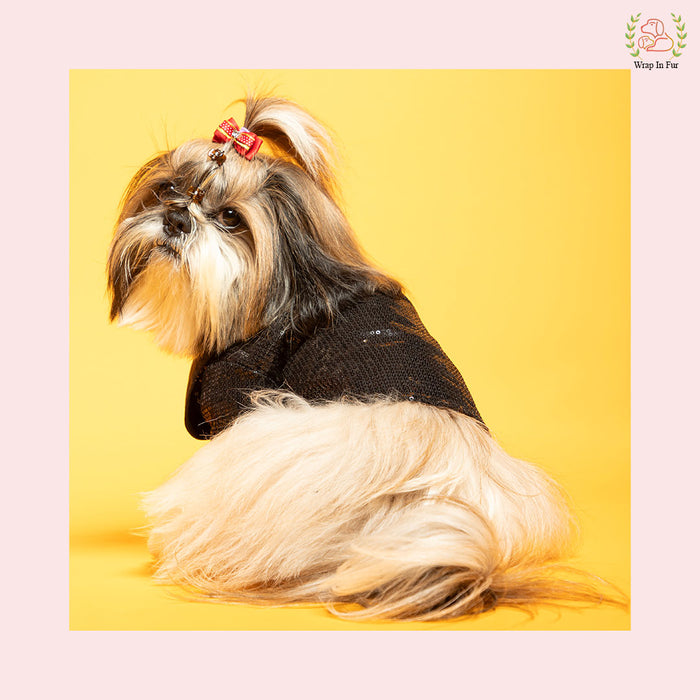 Black Sequin Dog Tuxedo Jacket - Glamorous Wedding Formal Suit