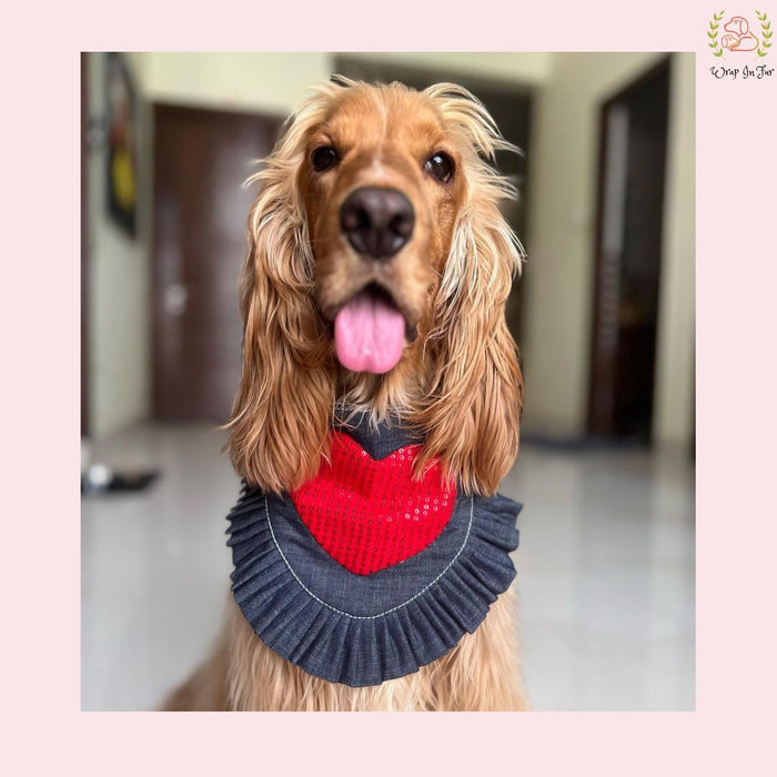 Bling Heart Dog Bandana