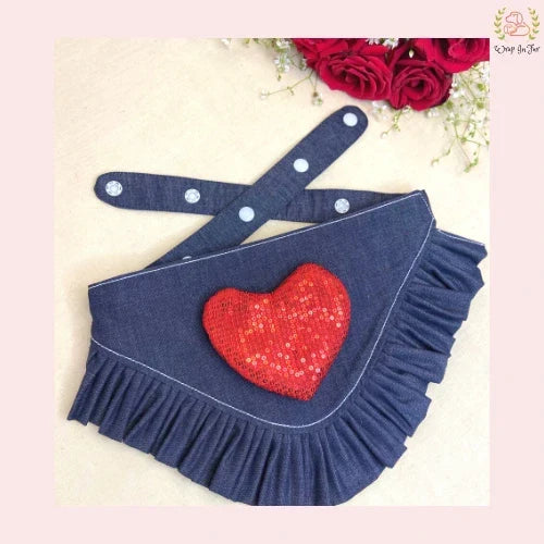 Bling Heart Dog Bandana