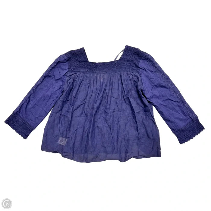 Blouse 3/4 Sleeve By Anthropologie In Purple, Size: S