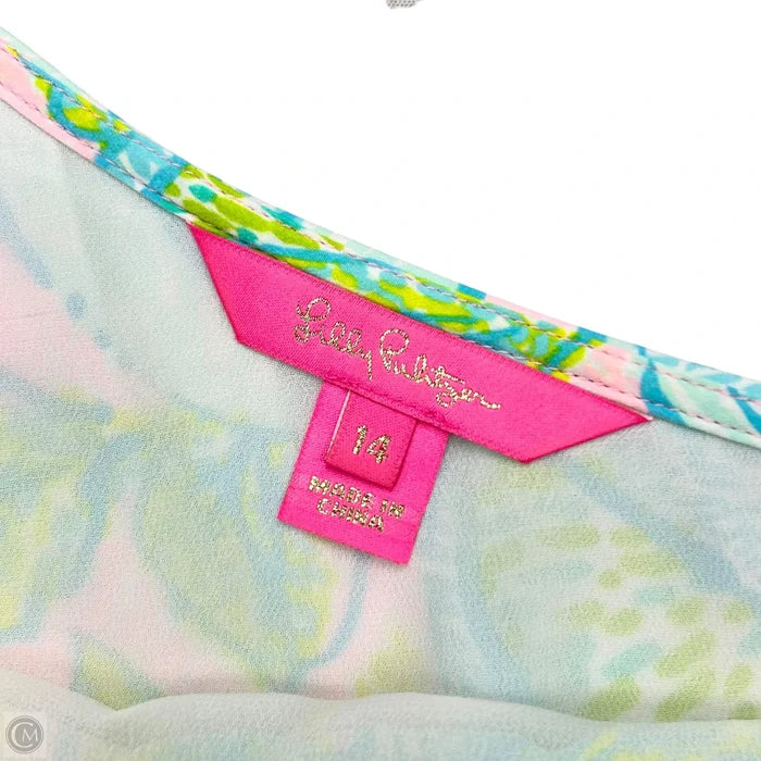 Blouse Designer By Lilly Pulitzer In Green & Pink, Size: L