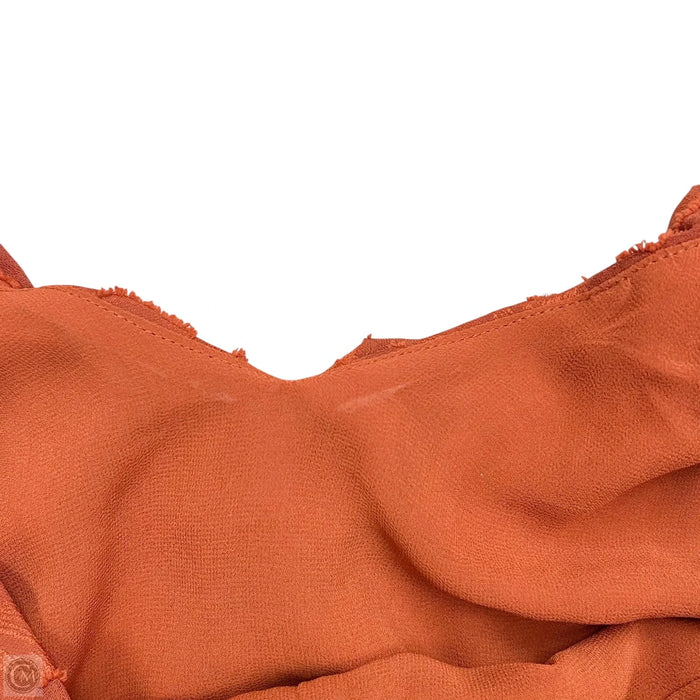 Blouse Long Sleeve By Anthropologie In Orange, Size: S