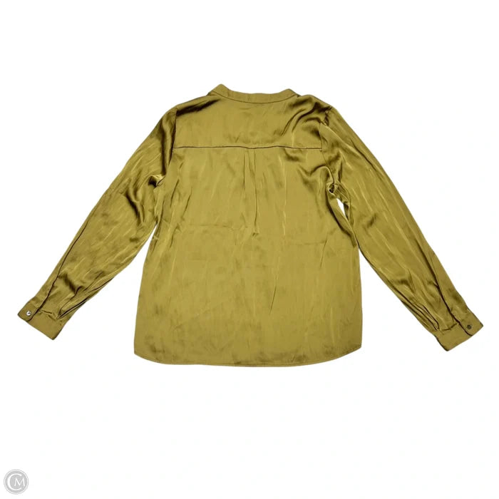 Blouse Long Sleeve By Current Air In Olive, Size: L
