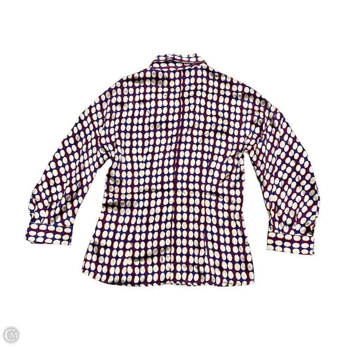 Blouse Long Sleeve By Malo In Blue & Red, Size: S