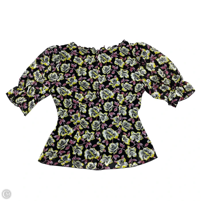 Blouse Short Sleeve By Cinc A Sept In Black & Yellow, Size: Xs