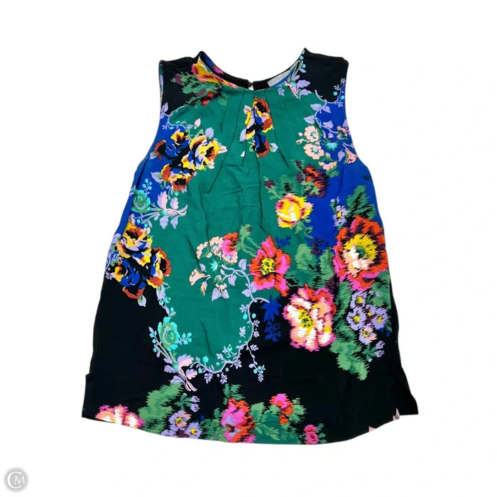 Blouse Sleeveless By Anthropologie In Blue & Green, Size: S
