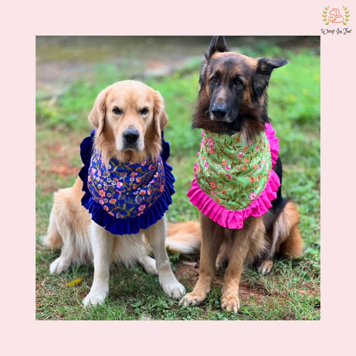 Mint Pink Floral Dog Bandana