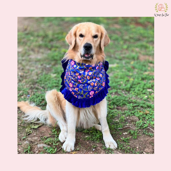 Blue Floral Dog Bandana