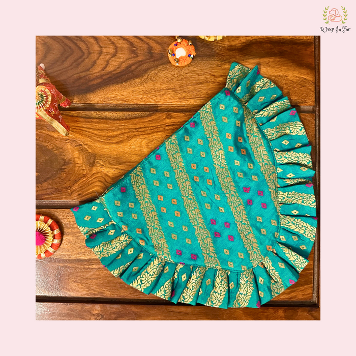 Blue Golden Festive Dog Bandana