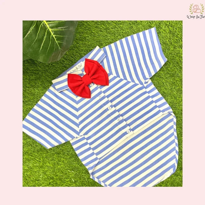 Blue White Dog Shirt