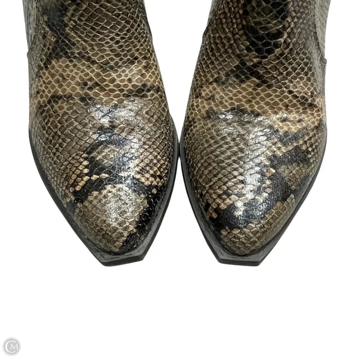 Boots Ankle Heels By Journee In Snakeskin Print, Size: 9