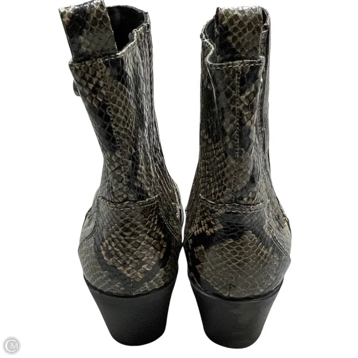 Boots Ankle Heels By Journee In Snakeskin Print, Size: 9