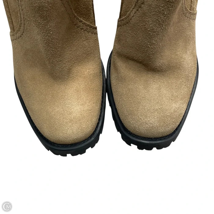 Boots Ankle Heels By Schutz In Black & Tan, Size: 7.5