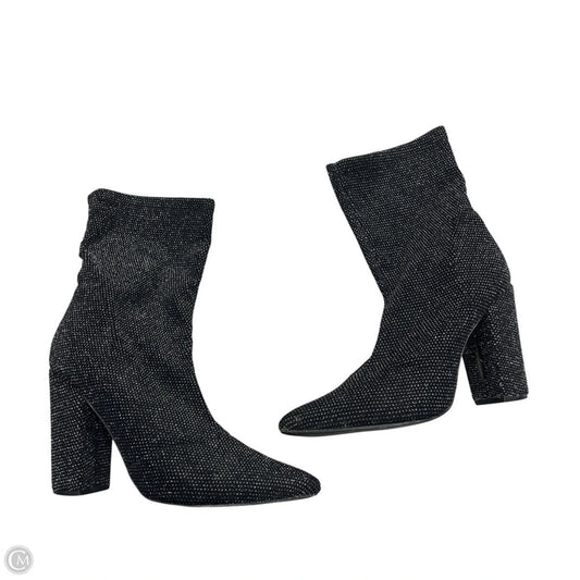 Boots Ankle Heels By Shoedazzle In Black & Silver, Size: 9