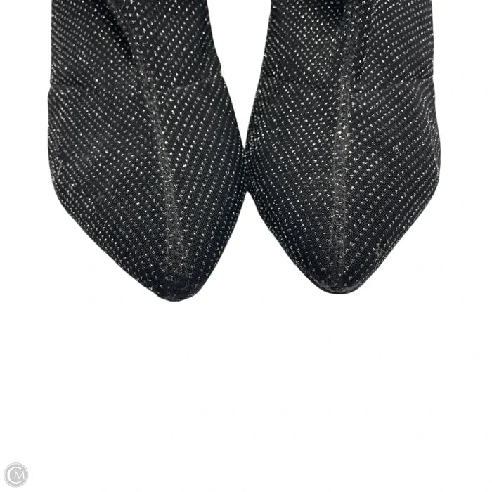 Boots Ankle Heels By Shoedazzle In Black & Silver, Size: 9